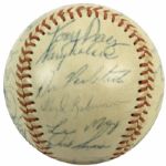 1967 Cincinnati Reds Team Signed Baseball w/ 33 Sigs. Incl.  Perez