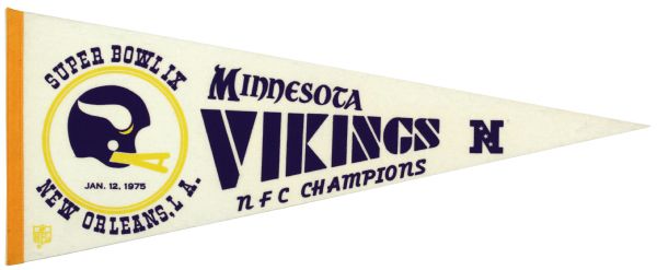 1975 Minnesota Vikings NFC Champions Full Size Pennant 
