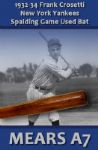 1932-34 Frank Crosetti New York Yankees Spalding Hand Turned Professional Model Game Used Bat - New York Yankees -   (MEARS A7)