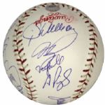 2004 National League All-Star Team Signed Baseball w/ MLB Hologram & Full JSA Letter Pujols Bonds Clemens