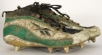 1996-97 Jeff Thomason "Mud Bowl" NFC Divisional Playoff Game Used Cleats - 1/4/97 - Green Bay Packers vs. San Francisco 49ers – Super Bowl XXXI Championship Season