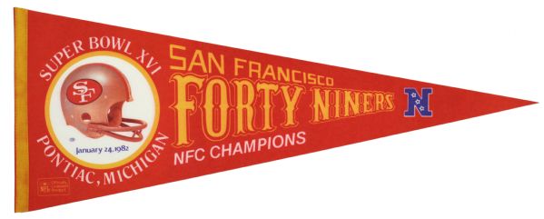 1982 San Francisco 49ers Super Bowl XVI Full Size Pennant
