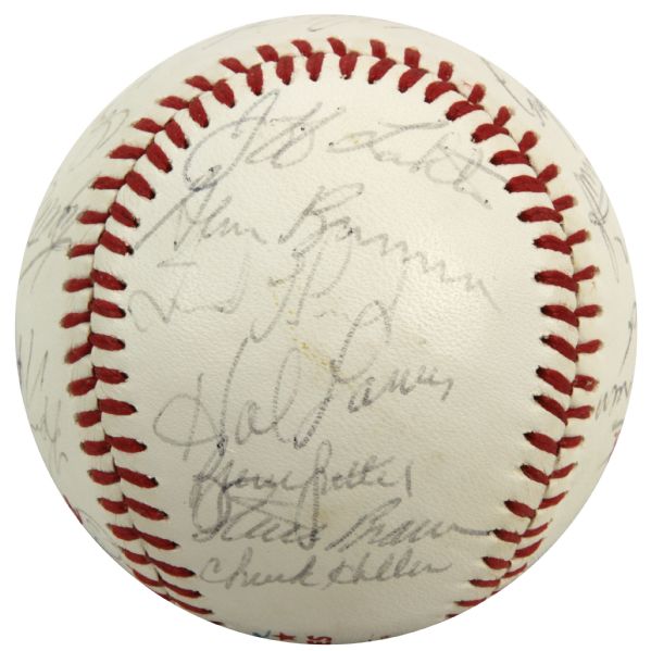 1982 St. Louis Cardinals Team Signed World Series Baseball w/ 28 Sigs. Incl. Darrell Porter Ozzie Smith - JSA 