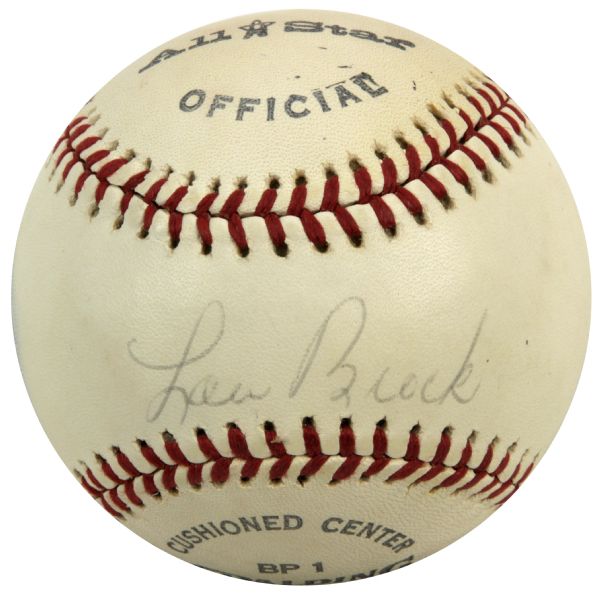 1970s Lou Brock St. Louis Cardinals Single Signed Baseball - JSA