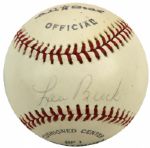 1970s Lou Brock St. Louis Cardinals Single Signed Baseball - JSA