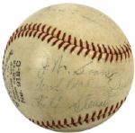 1937 St. Louis Cardinals Team Signed Baseball w/ Frankie Frisch Dizzy Dean Joe Medwick - JSA