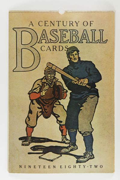 1982 A Century of Baseball Cards Signed 14 1/2" x 22" Calendar w/ 24 Signatures  Incl. Mickey Mantle Yankees Hank Aaron Mathews - JSA