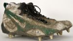 1996-97 John Michels "Mud Bowl" NFC Divisional Playoff Game Used Cleats - 1/4/97 - Green Bay Packers vs. San Francisco 49ers – Super Bowl XXXI Championship Season