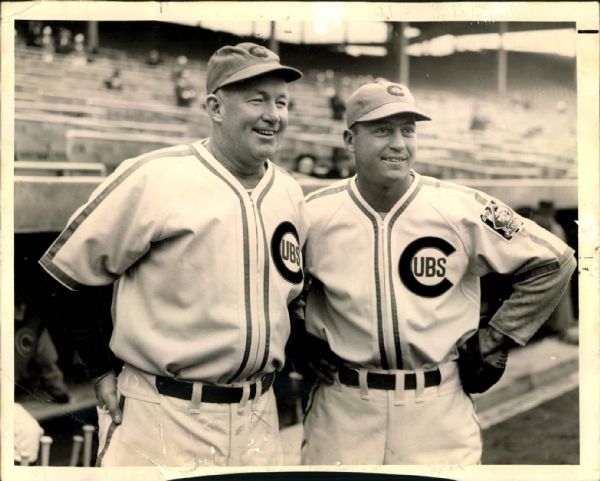 1939 Gabby Hartnett Billy Herman Chicago Cubs "The Chicago Sun-Times Archives" Original Photo (Chicago Sun-Times Hologram/MEARS Photo LOA)