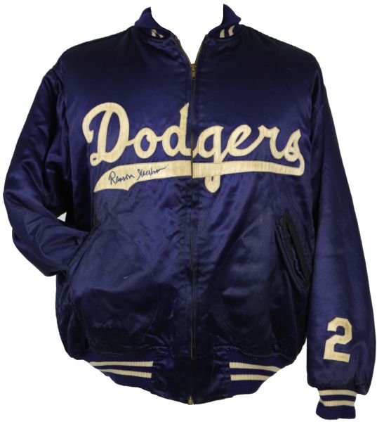 1956 Randy Jackson Game Worn Signed Brooklyn Dodgers Warmup Jacket - (MEARS LOA) 