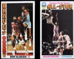1976-77 Dr. J Julius Erving & Bob McAdoo Signed Cards - JSA 