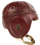 1920s Factory Red Wilson Leather Football Helmet - Rare Style 