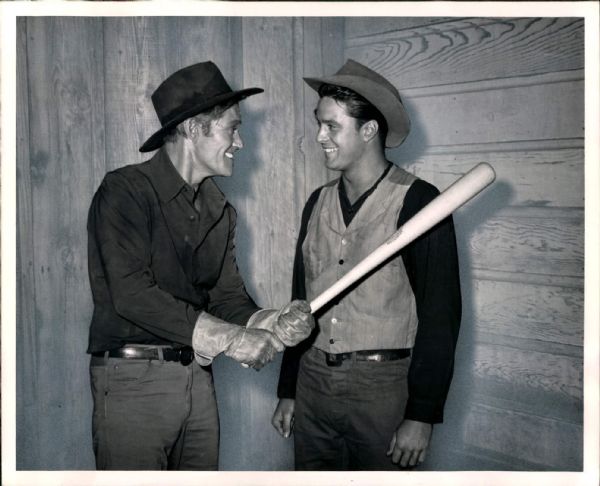 1966 Chuck Connors and Roy Gleason Los Angeles Dodgers "The Sporting News Collection Archives" Original 8" x 10" Photo (Sporting News Collection Hologram/MEARS Photo LOA)