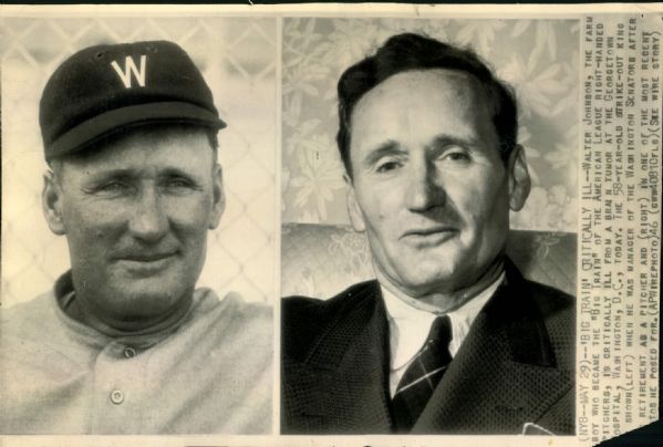 1946 Walter Johnson Washington Senators "The Sporting News Collection Archives" Original Photo (Sporting News Collection Hologram/MEARS Photo LOA)
