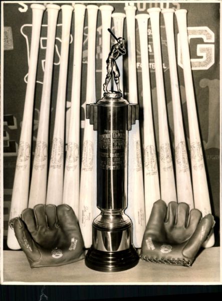 1940s circa Dom DiMaggio PCL MVP Trophy "The Sporting News Collection Archives" Original Photo (Sporting News Collection Hologram/MEARS Photo LOA)