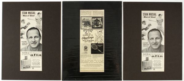 1960s Stan Musial St. Louis Cardinals Advertisement - Lot of 3 