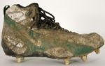 1996-97 Adam Timmerman "Mud Bowl" NFC Divisional Playoff Game Used Cleat - 1/4/97 - Green Bay Packers vs. San Francisco 49ers – Super Bowl XXXI Championship Season