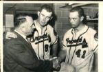 1956 Eddie Mathews Joe Adcock "The Sporting News Collection Archives" Original Photo (Sporting News Collection Hologram/MEARS Photo LOA)