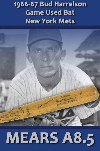 1966-67 Bud Harrelson H&B Louisville Slugger Professional Model Game Used Bat - Rookie Era & 1969 Mets (MEARS A8.5)