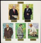 1990s Goal Line Art Card - Signed Lot of 6 With Sid Luckman (wife) Frank Gatski George Connor George McAfee - JSA 