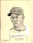 1946-54 Curt Simmons Robin Roberts Ron Northey Jimmy Wilson Philadelphia Phillies TSN Collection Archives Original Illustration Artwork (TSN Collection Hologram/MEARS LOA) - Lot of 11