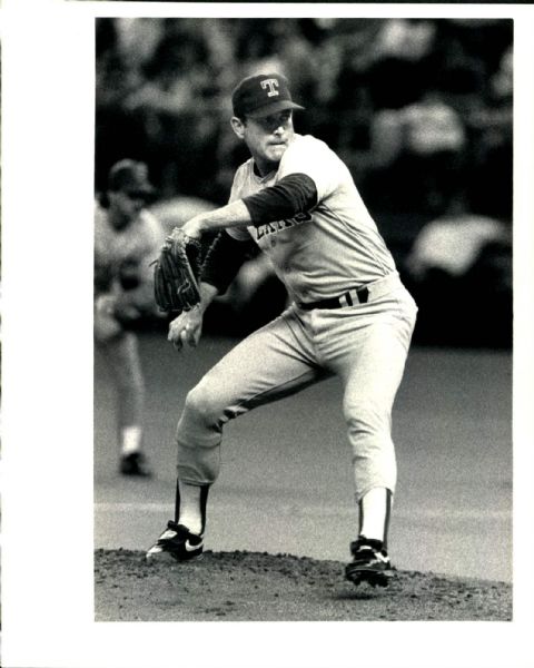 1990-91 Nolan Ryan Texas Rangers "The Sporting News Collection Archives" Original Photos (Sporting News Collection Hologram/MEARS Photo LOA) - Lot of 2
