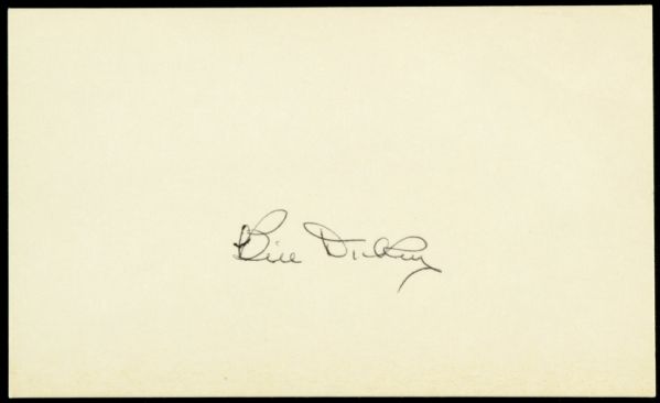 Bill Dickey New York Yankees Signed Index Card - JSA