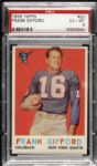 1959 Frank Gifford New York Giants Topps #20 Card PSA EX-MT 6
