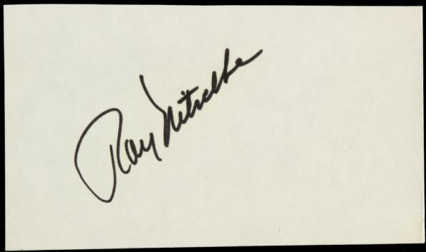 1990s Ray Nitschke Green Bay Packers Signed Index Card - JSA 