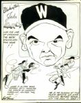 1944-68 Walter Johnson Clark Griffith Ossie Bleuge Washington Senators TSN Collection Archives Original Illustration Artwork (TSN Collection Hologram/MEARS LOA) Unique, 1:1 - Lot of 22
