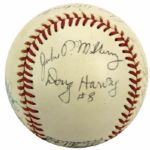 1970s Umpire Signed ONL (Feeney) Baseball With Al Barlick John McSherry & Dick Stello - JSA 