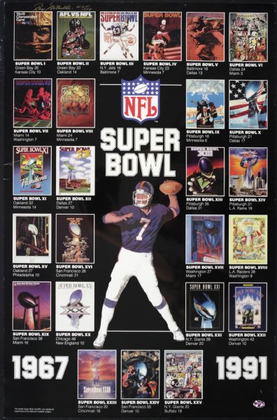 1991 Ray Nitschke Green Bay Packers Signed 26" x 17" Super Bowl Poster - JSA 