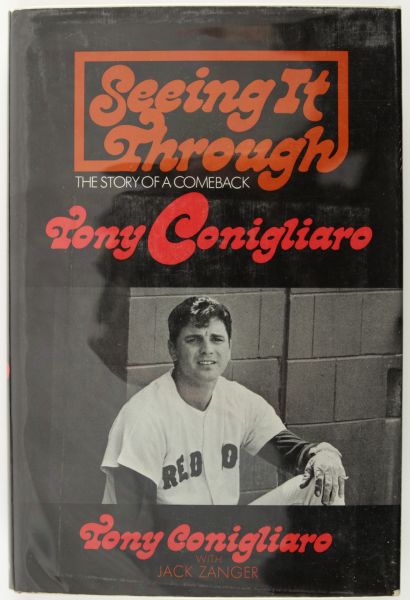 1970 Tony Conigliaro Boston Red Sox Signed Seeing It Through Book - Signed to Barry Halper - JSA 