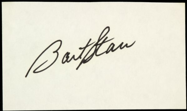 1990s Bart Starr Green Bay Packers Signed Index Card - JSA 