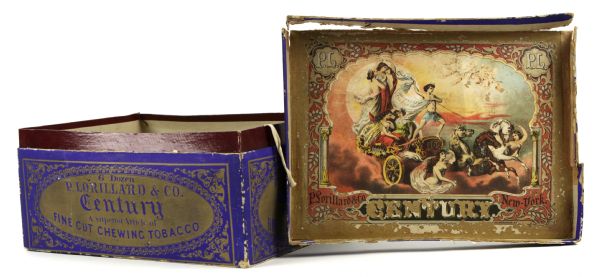 1900s P. Lorillards Fine Cut Century Chewing Tobacco Empty Box - With Intricate Graphics