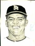 1956-67 Los Angeles Angels The Sporting News Collection Archives Original Illustration Artwork (Sporting News Collection Hologram/MEARS LOA) Unique, 1:1 - Lot of 9