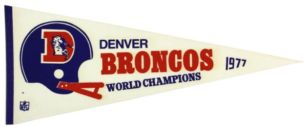 1977 Denver Broncos World Champions Full Size Phantom Pennant 
