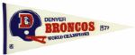 1977 Denver Broncos World Champions Full Size Phantom Pennant 