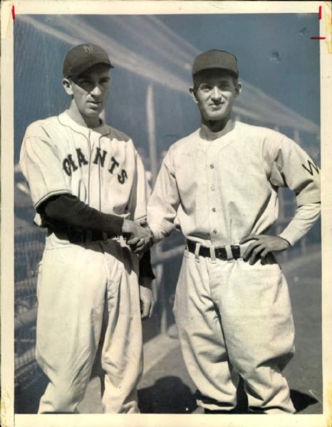 1933 Carl Hubbell Lefty Stewart "The Sporting News Collection Archives" Original 6.5" x 8.5" Photo (Sporting News Collection Hologram/MEARS Photo LOA)