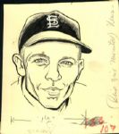 1939-59 St. Louis Browns St. Louis Cardinals The Sporting News Collection Archives Original Illustration Artwork (Sporting News Collection Hologram/MEARS LOA) Unique, 1:1 - Lot of 6
