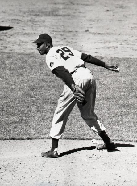 1951-53 Satchel Paige St. Louis Browns "The Sporting News" Original 3" x 3.75" Black And White Negative (The Sporting News Collection/MEARS Auction LOA) 