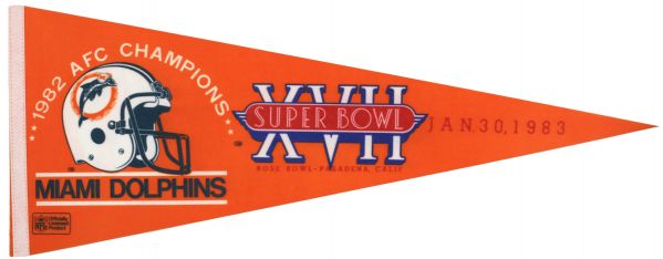 1983 Miami Dolphins AFC Champs/Super Bowl XVII Full Size Pennant 