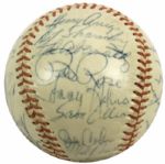 1967 Cincinnati Reds Team Signed Baseball w/ 33 Sigs. Incl.  Perez