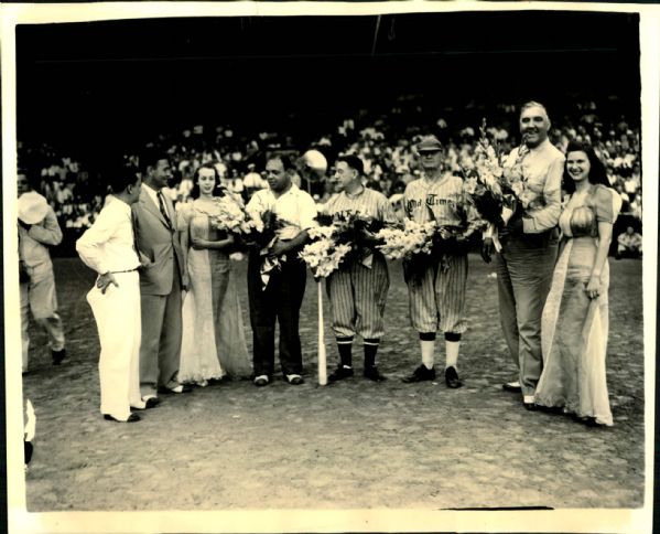 1939 Tony Galento Jess Willard Roger Bresnahan Cy Young "The Sporting News Collection Archives" Original Photo (Sporting News Collection Hologram/MEARS Photo LOA)