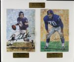 1990s Fran Tarkenton Minnesota Vikings & Sam Huff New York Giants Signed GLAC Card - JSA 