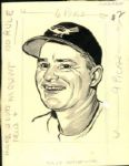 1954-65 Tom Phoebus Jim Dykes Billy Hitchcock Baltimore Orioles TSN Collection Archives Original Illustration Artwork (TSN Collection Hologram/MEARS LOA) Unique, 1:1 - Lot of 10