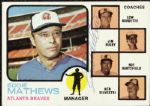 1973 Eddie Mathews Atlanta Braves Signed Topps Card - JSA 
