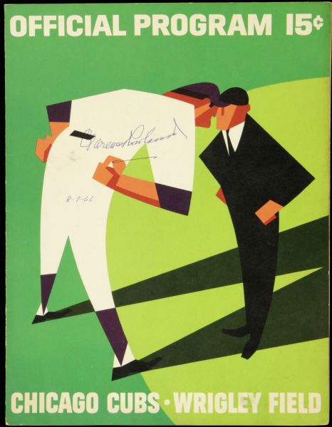 1966 Clarence Pants Rowland Chicago White Sox Signed Cubs Official Program - JSA 