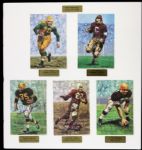 1990s Goal Line Art Card - Signed Lot of 6 With Sid Luckman (wife) Frank Gatski George Connor George McAfee - JSA 