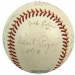 1970s Umpire Signed ONL (Feeney) Baseball With Al Barlick John McSherry & Dick Stello - JSA 